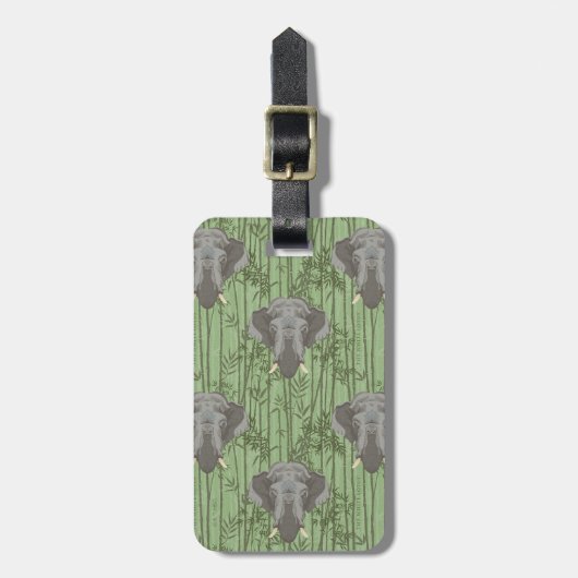 白蓮威厳のある象 ラゲッジタグ (正面縦)