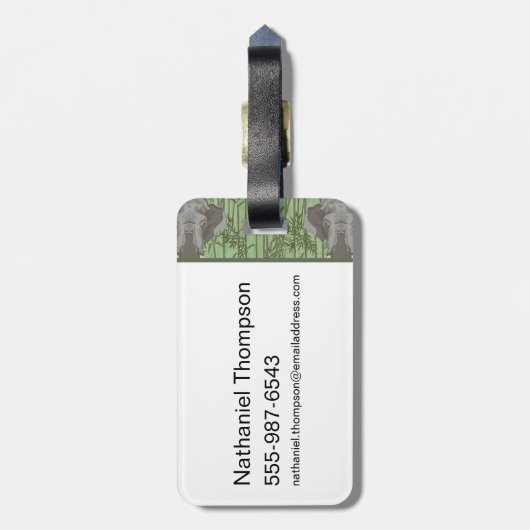 白蓮威厳のある象 ラゲッジタグ (裏面縦)