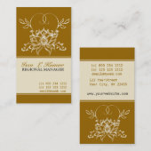 白蓮教の花のデジタルスケッチのアジア人のモチーフ 名刺 (正面/裏面)