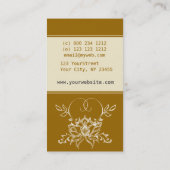 白蓮教の花のデジタルスケッチのアジア人のモチーフ 名刺 (裏面)