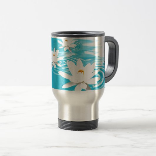 白蓮教はターコイズ水禅の浮遊を植えます トラベルマグ (正面右)