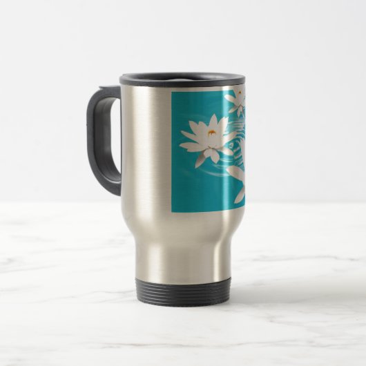 白蓮教はターコイズ水禅の浮遊を植えます トラベルマグ (正面左)