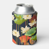 白蓮、魚：シームレスなパターン。 缶クーラー (缶正面)