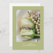 白薔薇のレズビアン結婚式招待状 招待状 (正面/裏面)