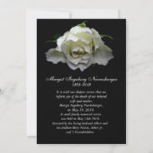 白薔薇の死の発表カード 案内状 (正面)