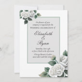 白薔薇の結婚式招待状 招待状 (正面)