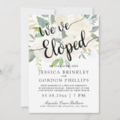 白薔薇の花束| 私たちは逃げた | レセプションパーティー 招待状 (正面)