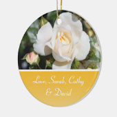 白薔薇結婚花記念日 セラミックオーナメント (左)