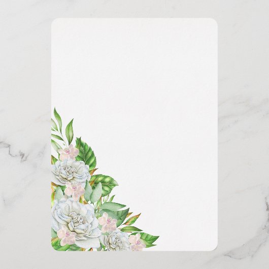 白薔薇蘭　40周年結婚記念パーティー 箔招待状 (裏面)