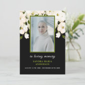 白薔薇黒写真葬記念ポエムカード サンキューカード (スタンド正面)