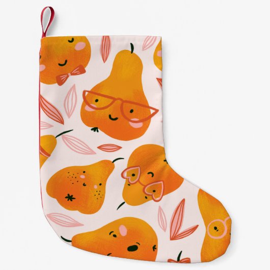 白蘭の花柄で、dに分離 スモールクリスマスストッキング (正面)