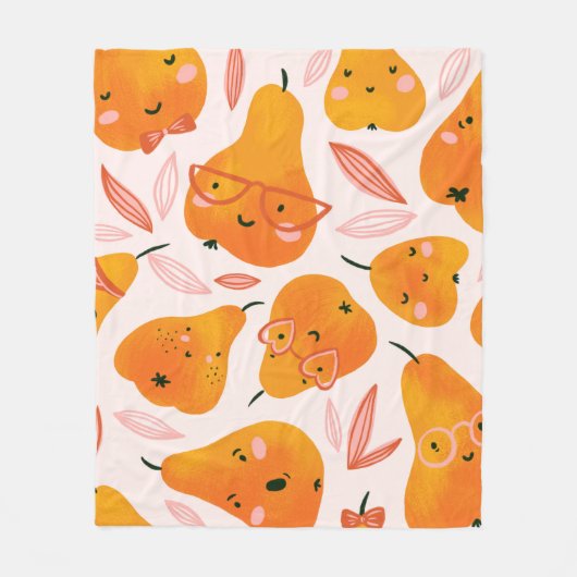 白蘭の花柄で、dに分離 フリースブランケット (正面)