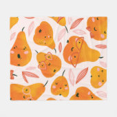 白蘭の花柄で、dに分離 フリースブランケット (正面(横))