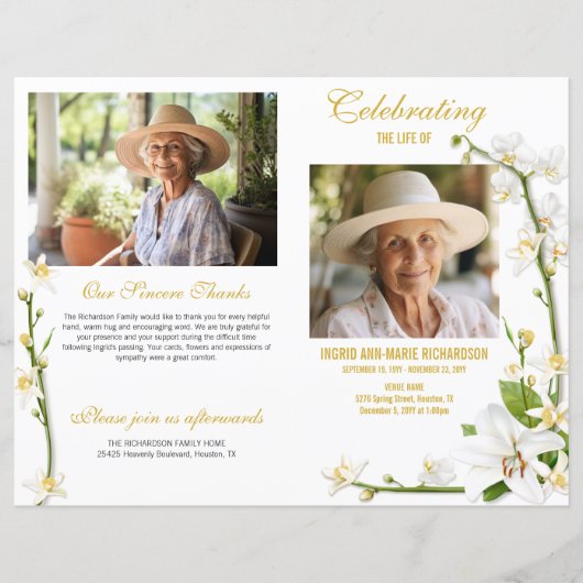 白蘭リリー2写真葬式プログラム (正面)