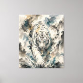 白虎の霊獣 - 水墨画スタイルPo キャンバスプリント (正面)