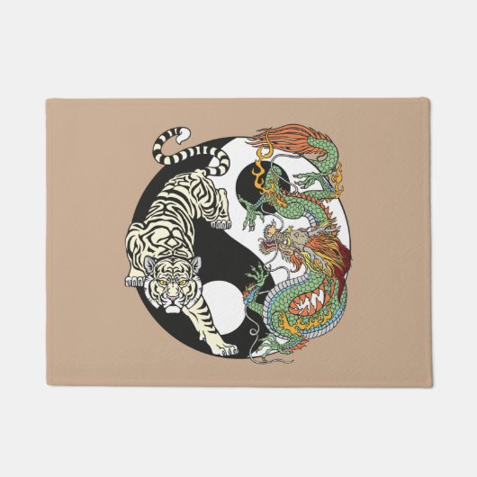 白虎対緑陰陽 ドアマット (正面)