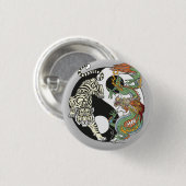 白虎対緑龍陰陽部 缶バッジ (正面&裏面)