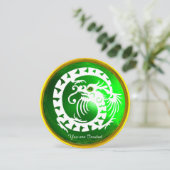 白蛇竜 ゴールド エメラルド グリーン ジェム ストーン 招待状 (スタンド正面)