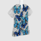 白蝶と青蝶の構成 オーナメント (正面)