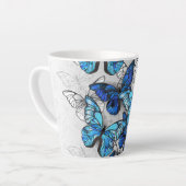 白蝶と青蝶の構成 カフェラテマグ (左アングル)