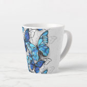 白蝶と青蝶の構成 カフェラテマグ (右アングル)