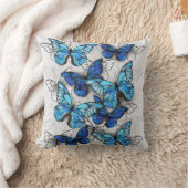 白蝶と青蝶の構成 クッション (ブランケット)