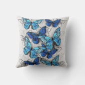 白蝶と青蝶の構成 クッション (裏面)