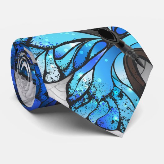 白蝶と青蝶の構成 ネクタイ (ロール)