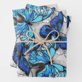 白蝶と青蝶の構成 ラッピングペーパーシート (インサイチュ)