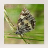 白蝶の大雪の草 ジグソーパズル (縦)