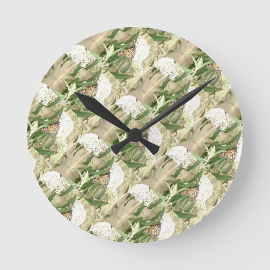 白蝶時計型 ラウンド壁時計 (正面)