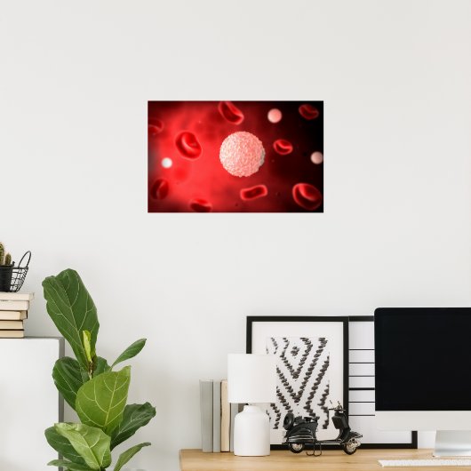 白血球の顕微鏡的見解 ポスター (ホームオフィス)