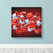 白血球を有する赤血球 キャンバスプリント (インサイチュ (ウッドフロア))