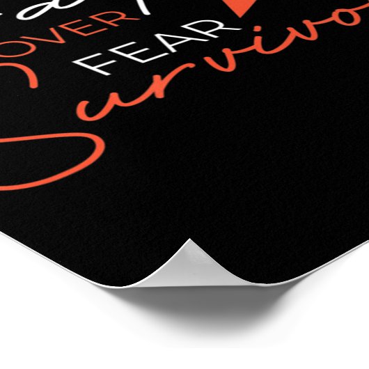 白血病ががんリボンと闘う ポスター (角)