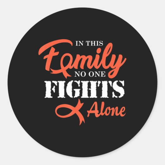 白血病がんががんリボンと闘う ラウンドシール (正面)