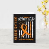 白血病がん患者でオレンジの兄弟と闘う カード (黄色い花)