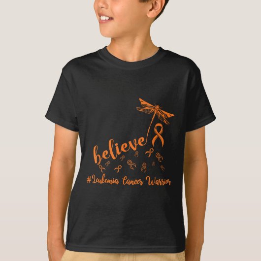 白血病がん戦士トンボ信じライ Tシャツ (正面)
