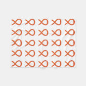 白血病がん認識度リボンフリースブランケット フリースブランケット (正面(横))