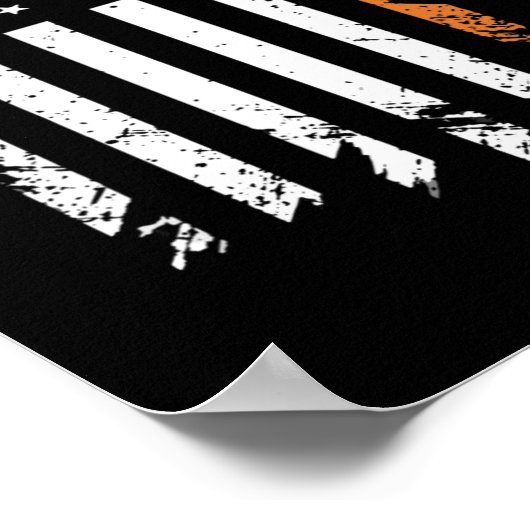 白血病がん認識度ヴィンテージ米国国旗 ポスター (角)