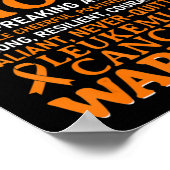 白血病がん認識度生存者オレンジリボンM ポスター (角)