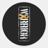 白血病がん認識度-軍隊戦士リブ ラウンドシール (正面)