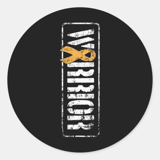 白血病がん認識度-軍隊戦士リブ ラウンドシール (正面)