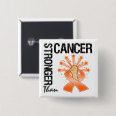 白血病がん – がんよりも強い 缶バッジ (正面&裏面)