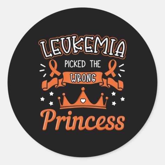 白血病が間違ったプリンセスがん患者を選んだ ラウンドシール (正面)