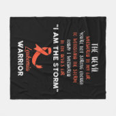 白血病と癌リボン4 フリースブランケット (正面(横))