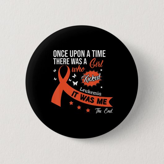 白血病と闘うがんリボン1 缶バッジ (正面)