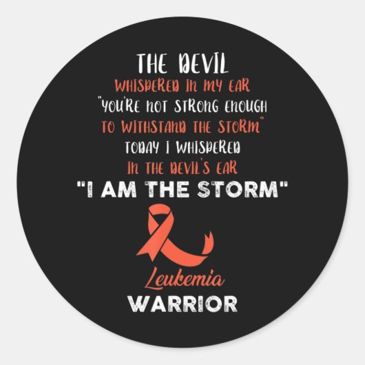 白血病と闘うがんリボン8 ラウンドシール (正面)