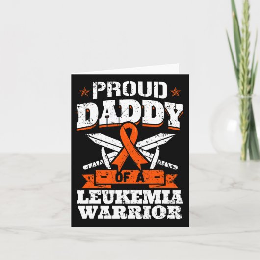 白血病と闘う子の父 Leukemia+Warrior+Dad アウェアネスTシャツ カード (正面)
