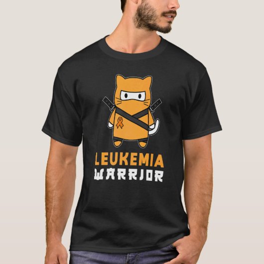 白血病と闘う忍者猫 Tシャツ (正面)