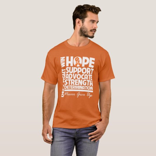 白血病の希望サポート強さ Tシャツ (正面フル)